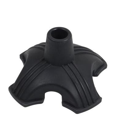 HEALTHLINE Self Standing Quad Support Cane Tip, Quadruple Replacement Rubber Cane Tips for Canes and Walking Sticks With Feet, Walking Stick Accessories, Black