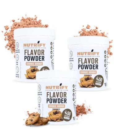 Nutrify NUTRIFY Cookie Dough Flavour Powder 3 x 150 g Low Calorie High Fiber Only 5.81 Kcal Per Serving for Sweetening Cooking and Refining Foods