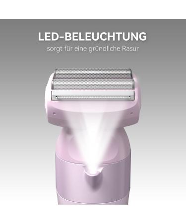 Uniono All-in-One Women's Razor Kit - Electric Ladyshaver with LED Light for Intimate Areas Wet/Dry Bikini Razor USB Charging - Light Pink - Buy Online on GoSupps.com