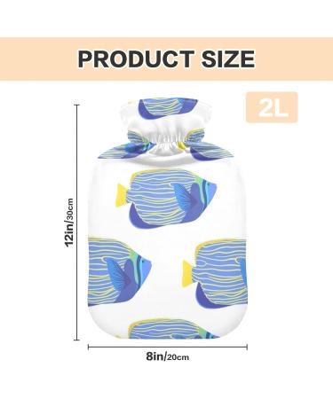 Hot Water Bottle with Cover - Fish Design 2L Warm Water Bag for Pain Relief - Ideal for Adults & Women - Buy Online on GoSupps.com