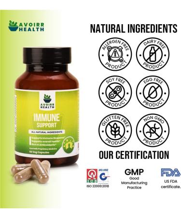 Avoirr Health Immunity Support Capsules with Organic ashwagandha to Boost Your Immunity Natural Amla for Vitamin C -Guduchi for Digestion & Detox - Men Women 60 Organic Capsules - Buy Online on GoSupps.com