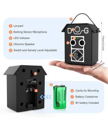 Anti Barking Device 55Ft Auto Dog Barking Deterrent Devices 3 Sensitivities Stop Dog Barking Device Ultrasonic Anti Dog Barking Pet Gentle Anti Barking Device for Small Large Dogs Indoor Outdoor Black#0413rtw - Buy Online on GoSupps.com