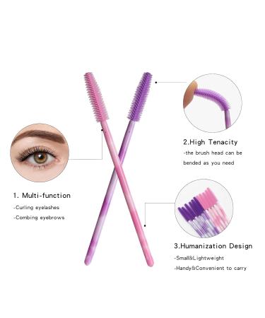 100pcs Disposable Eyelash Extension Kits - Silicone Brushes & Applicator Wands in Pink & Purple | Best Makeup Tools for Eyelash Extensions - Buy Online on GoSupps.com