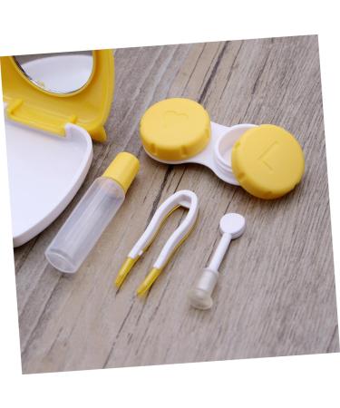 Buifulsic Cartoon Lens Container 2-Pack Travel Case for Contact Lenses with Mirror Yellow Caricature Design - Buy Online on GoSupps.com