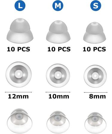 Dome Hearing Aid Silicone Domes - 30 Pack Medium & Small Power Domes - Close Domes Ear Tips - Large Power Dome for Hearing Resound Accessories (White) | Hearing Direct - Buy Online on GoSupps.com