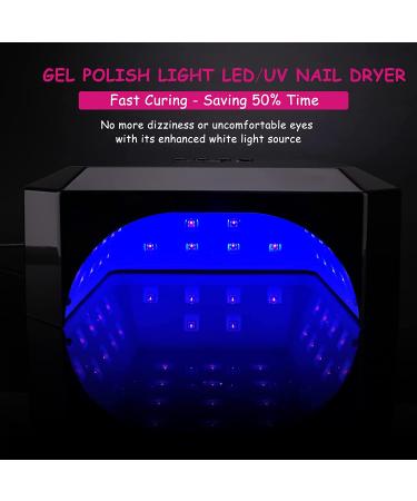 54W Cordless UV Nail Dryer with 36Pcs Lamp | Professional Salon Curing Lamp for Gel Polish and Acrylic Nails | Rechargeable | Auto Sensor (Black) - Buy Online on GoSupps.com