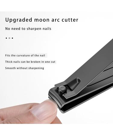 Dinghaole Nail Clippers Set 2 Piece Sharp Sturdy Stainless Steel Flat Cut Nail Clippers with Nail File for Fingernails and Toenails (Black) - Buy Online on GoSupps.com