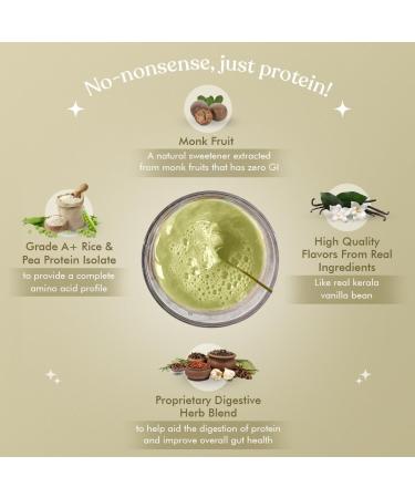 Cos.Mix No Nonsense Plant Protein - Organic Pea & Brown Rice Isolate | Vegan | 24g Protein/Serving | Easy to Digest | All Essential Amino Acids | No Preservatives | Kerala Vanilla Bean - 500g - Buy Online on GoSupps.com