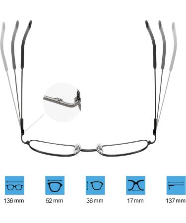 Buy Stylish Reading Glasses for Men & Women | Metal Rectangular Frame with Comfort Spring Hinge & Strap | Gold 1.5 Diopters - Shop Internationally - Buy Online on GoSupps.com