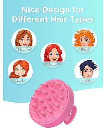 Heeta Scalp Massage Brush for Wet & Dry Hair - Gentle Head Massager & Shampoo Brush with Soft Silicone Head - Pink 01 - Buy Online on GoSupps.com