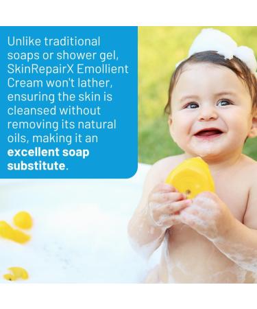 SkinRepairX Emollient Cream 100ml for Dry Skin Eczema Psoriasis Nappy Rash Dermatitis. Vegan Fragrance Free Suitable from Birth - Buy Online on GoSupps.com