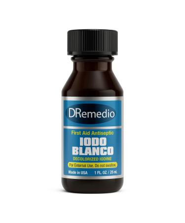 DRemedio Iodo Blanco 2% (YODO Blanco) Decolorized Iodine First Aid Antiseptic 1 fl oz (29 ml) Pack of 1