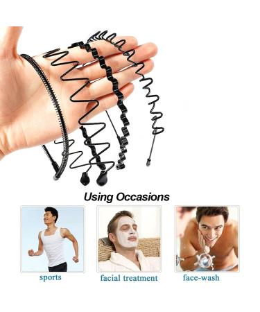 6 Pieces Unisex Black Wave Headbands - Slip-Resistant Elastic Hair Accessories for Men & Women | Perfect for Sports & Daily Wear - Buy Online on GoSupps.com