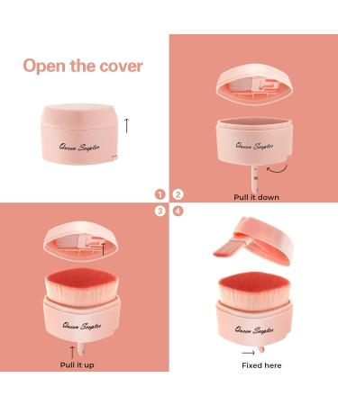 Retractable Flat Liquid Foundation Makeup Brush with Cover Flat Top Kabuki Liquid Foundation Shadow Powder Face Blush Brush for Blending Liquid Foundation Quarantine BB Cream Contour Cream Cosmetics Pink - Buy Online on GoSupps.com