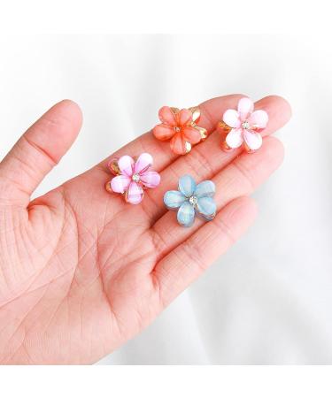 Crystal Small Flower Hair Clips - Set of 12 | Cute Hair Barrettes for Long Braid Hairstyles & Weddings - Buy Online on GoSupps.com