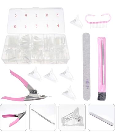 FOMIYES 2 Boxes Nail Art Box Nail File Buffer Coffin Nail Tips Clear Nail Tips False Nails Clear French Nails Long Fake Nails Nail Art Brush Nails Kits Postizas Manicure Glue Plastic - Buy Online on GoSupps.com