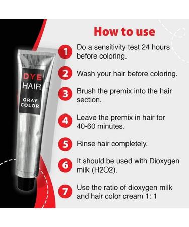 Unisex Gray Hair Dye Cream DIY Fashion Permanent Light Gray Silver Color Super Hair Dye Cream 100ml - Buy Online on GoSupps.com