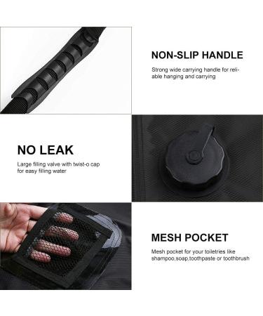 WEIYII Solar Shower Bag 5 Gallons/20L Portable Camping Shower | Hot Water 45C | Switchable Shower Head for Beach, Swimming, Hiking | Black - Buy Online on GoSupps.com