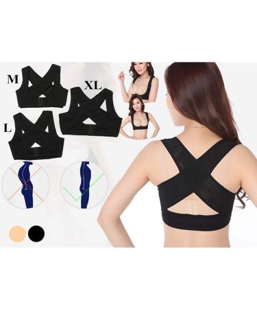 Fuuroottly 2x Ladies Women Adjustable Shoulder Back Posture Corrector Chest Brace Support Belt-Black-M & L - Buy Online on GoSupps.com