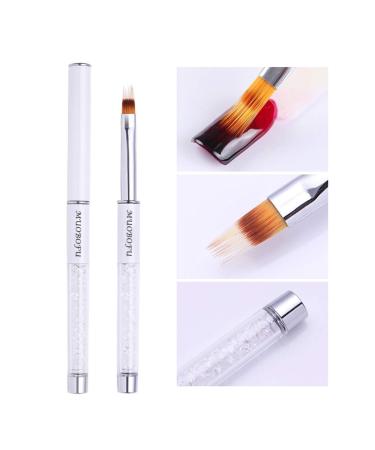 MUOBOFU 2pcs Ombre Nail Brushes Kolinsky Bristles Rhinestone Handle - Professional Gradient Manicure Tools for DIY Home Salon, Acrylic Painting & Halloween Designs - Black & White - Buy Online on GoSupps.com