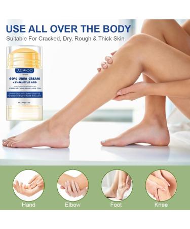 ACWOO Urea Foot Cream 60 Percent Plus 2 Salicylic Acid 2 pieces Urea Cream for Feet Nourishing Foot Cream for Cracked Heels and Dry Skin Deeply Moisturizing Repairing Cream for Cracked Heels - Buy Online on GoSupps.com
