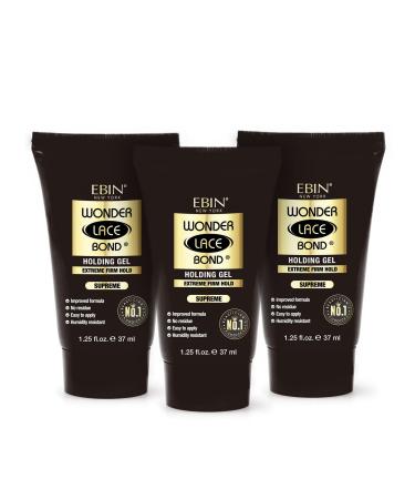EBIN NEW YORK Wonder Bond Holding Gel Supreme (Extreme Firm Hold) - 3 Pack 3.75oz/ 111ml | Quick Drying Improved Formula Provides All-Day Hold