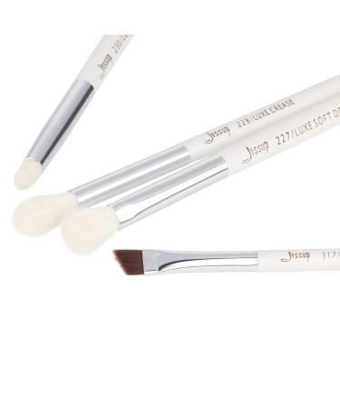 Jessup 6-Piece Eye Makeup Brush Set | Premium Eyeshadow Eyeliner & Powder Brushes - White/Silver T241 - Buy Online on GoSupps.com