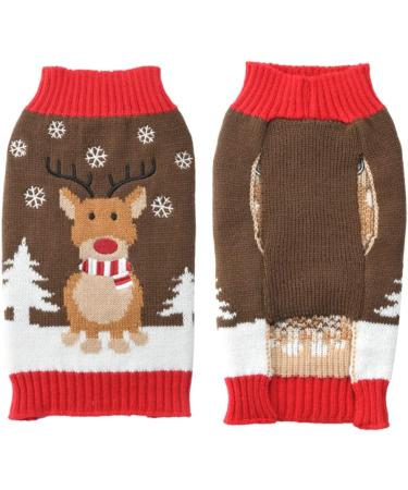 ABRRLO Christmas Dog Sweater | Warm Pet Sweater for Small & Medium Dogs (XS Deer) - Cozy Holiday Attire - Buy Online on GoSupps.com