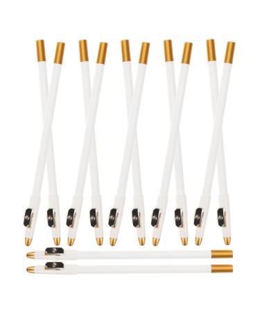 Lot de 12 Taille-Crayons pour Crayons Sourcils en Bois Blanc Taille-Crayon Pr cis sans Bavure Accessoire Maquillage pour Sourcils Naturels et Usage Quotidien