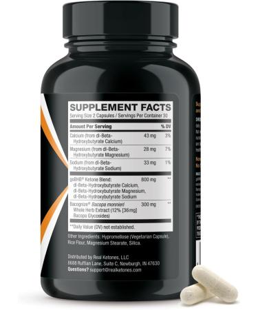 Brain Booster Supplement for Focus - Clinically Validated Nootropics Brain Support Supplement with Bacopa Monnieri Extract & Patented goBHB for Cognitive Support - 3rd Party Tested (30 Servings) - Buy Online on GoSupps.com