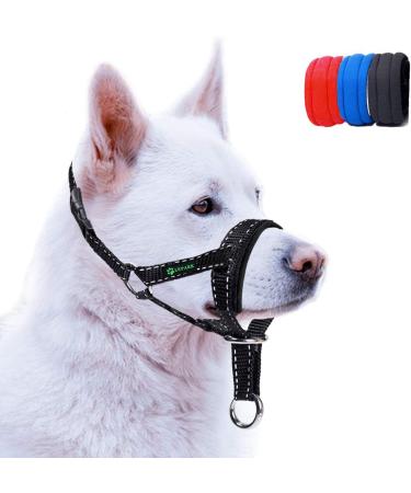 ILEPARK Dog Halter Neck Band with Reflective Strap Adjustable & Easy to Control | Size M Black International Shipping Available - Buy Online on GoSupps.com