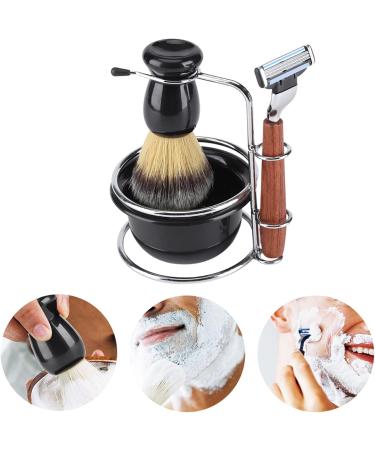 Premium 4-Piece Stainless Steel Shaving Set - Manual Razor Brush & Bowl - Perfect for a Luxurious Shave - Buy Online on GoSupps.com