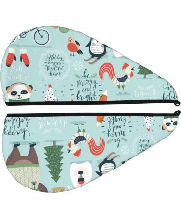 Christmas Winter Animals Microfiber Hair Towel Wrap | Soft Super Absorbent Coral Velvet for Long Curly & Thick Hair - Buy Online on GoSupps.com