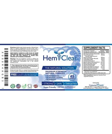 HemClear for Hemorrhoids - Vegan Formula for Hemorrhoid Relief & Vascular Health - Maximum Strength 2 Bottle 90 Capsules - Buy Online on GoSupps.com