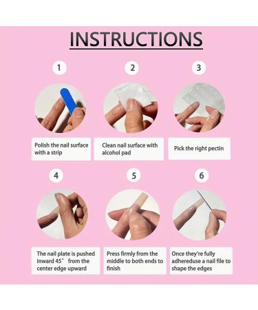 French Tips Press On Nails - Pink Glossy Cherry Design | Short Square False Nails - 24 Pcs Full Cover Acrylic Nail Art Kit for Women & Men - Buy Online on GoSupps.com
