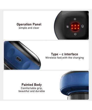 Rechargeable Electrical Cupping Massage Device - 6/12 Gear Portable Professional Therapy Tool for Home & Travel (Blue) - Buy Online on GoSupps.com