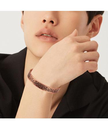 VicMAG Pure Copper Magnet Cuff Bracelet for Men | Arthritis Pain Relief Therapy | Adjustable Size | Gift Box Included - Buy Online on GoSupps.com
