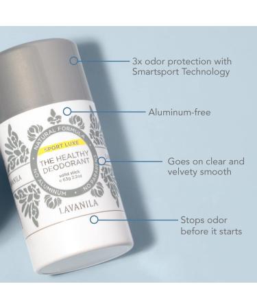 Lavanila Sport Luxe 2oz 2 Pack - Natural Aluminum-Free Deodorant with Triple Odor Protection - Fresh Scent Solid Stick for Men and Women - Vegan (2oz x 2) - Buy Online on GoSupps.com