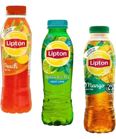 3 x Mixed Flavours of Green lime & Mint Mango Peach Ice Tea 500ml - Buy Online on GoSupps.com