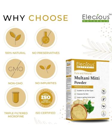 Natural Multani Mitti Powder for Exfoliating & Nourishing Skin and Hair - 200g Fuller s Earth & Bentonite Clay - Buy Online on GoSupps.com