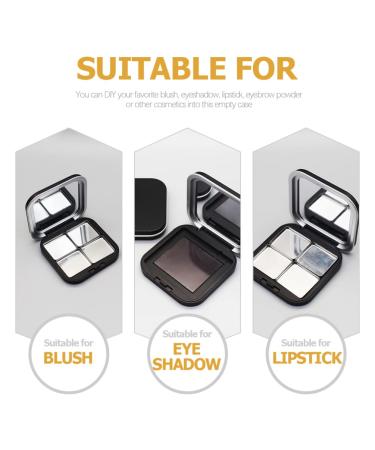 Lurrose 2 Pieces Empty Magnetic Eyeshadow Palette with Mirror Refillable Makeup Storage Box for Lipsticks & Cosmetics - Black - Buy Online on GoSupps.com