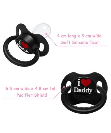 LittleForBig Large Shield Printed Pacifier II - I Love Daddy Black - Adult Size - International Shipping Available - Buy Online on GoSupps.com