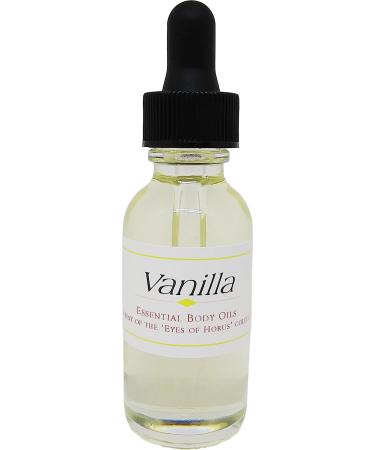 Vanilla Scented Body Oil Fragrance Glass Dropper Top - Gold - 1 oz. - ID#23195
