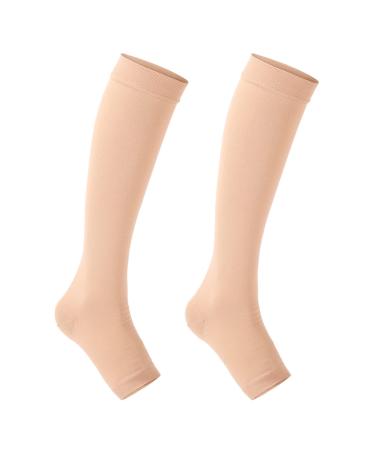 AllSmart Medical compression stockings Wade compression stockings venous stockings in class II to prevent varicose veins.Compression stockings with an open tip for the middle L flesh color