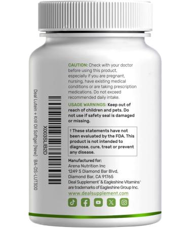 Lutein and Zeaxanthin Supplements 40mg Per Serving 300 Softgels Plus Astaxanthin Omega-3s & Phospholipids Non-GMO 300 Count (Pack of 1) - Buy Online on GoSupps.com