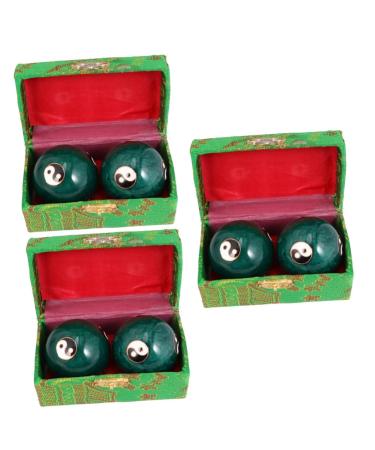 Gleavi 3 pairs Baoding balls train Health Wellness Chinese handballs Chinese jade massage ball Hand massage balls Chinese massage balls Sports balls product massage globe