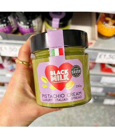 Black Milk Pistachio Cream Spread 230g - Made In Italy - Bake or Spread - Gluten Free - Single Jar 1 - Buy Online on GoSupps.com