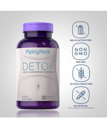 Piping Rock Detox Cleansing Pills 240 Capsules Lean Complex Dietary Supplement Gluten Free Non-GMO - Buy Online on GoSupps.com