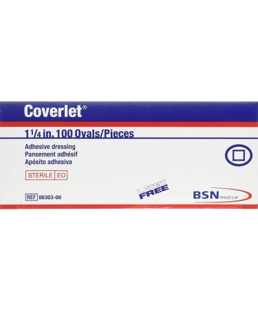 COVERLET OVAL BANDAGES  1 1/4 (Box of 100) 100 Count (Pack of 1)