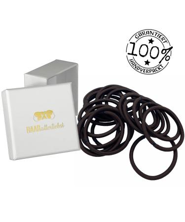 HAARallerliebst Thick Hair Ties (20 pcs) - Brown 4.5mm with White Storage Box | International Shipping - Buy Online on GoSupps.com